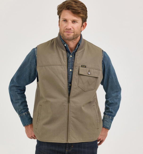 WRANGLER MENS QUILTED LINED ZIPPER VEST