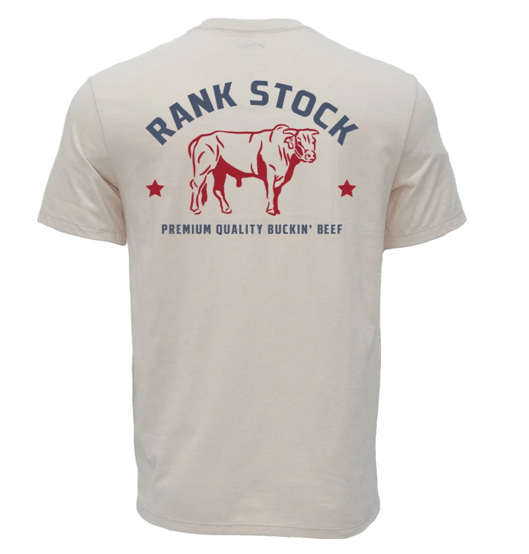 HOOEY MENS CHARBRAY RANK STOCK POCKET T-SHIRT CREAM