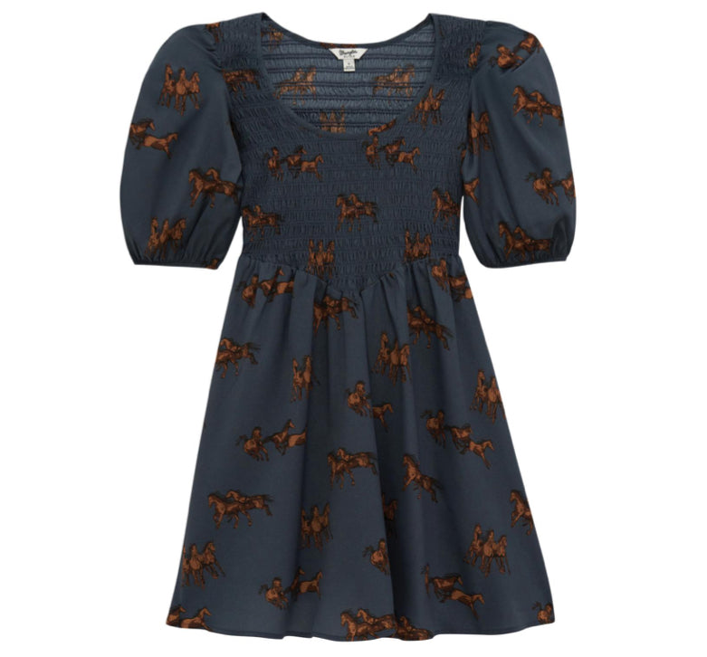 WRANGLER WOMENS PUNCHY SMOCKED DRESS