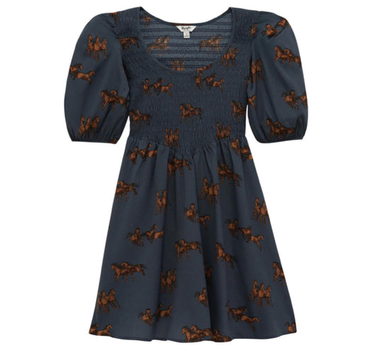 WRANGLER WOMENS PUNCHY SMOCKED DRESS
