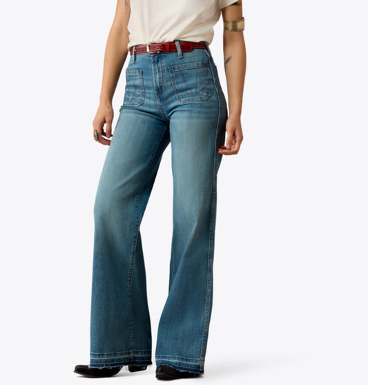 ARIAT WOMENS ULTRA HIGH RISE MAVIS HIGH RISE WIDE LEG JEANS