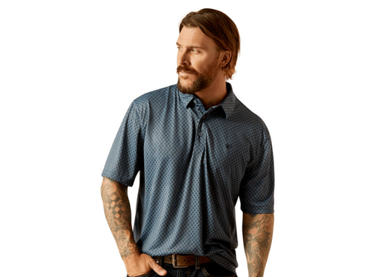 ARIAT MENS ALLOVER PRINT POLO SHIRT