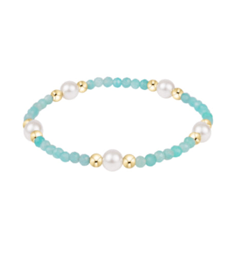 E NEWTON PURPOSE PEARL 6MM GEM BRACELET-AMAZONITE