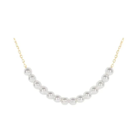 E NEWTON 16” NECKLACE GOLD CLASSIC BEADED BLISS 4MM PEARL