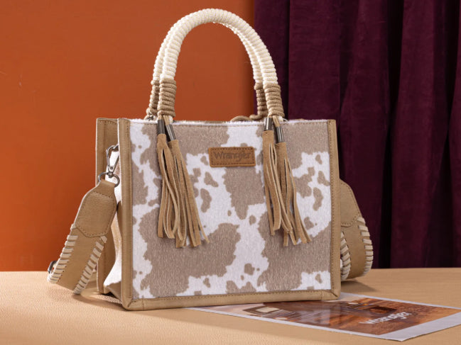 WRANGLER COW PRINT TOTE/CROSSBODY