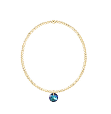 E NEWTON CLASSIC GOLD 2MM BRACELET- REFLECTION SMALL BIRTHSTONE CHARM