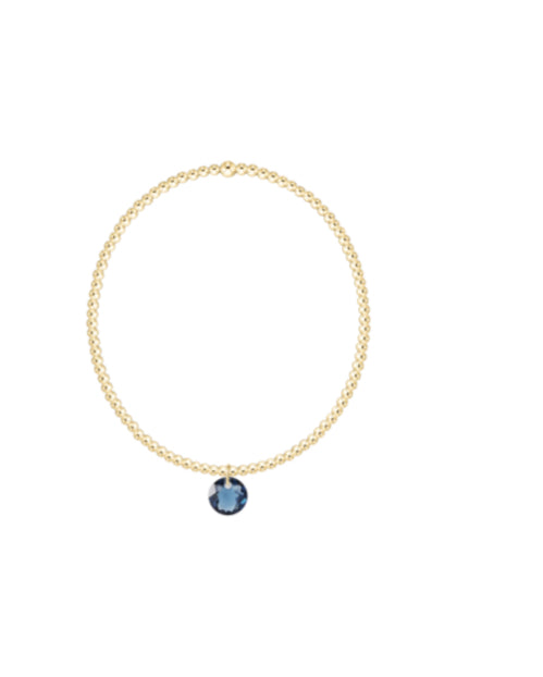 E NEWTON CLASSIC GOLD 2MM BRACELET- REFLECTION SMALL BIRTHSTONE CHARM