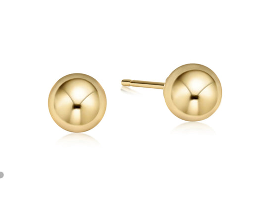 E NEWTON CLASSIC 10MM BALL STUD GOLD EARRINGS