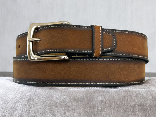 CIRCLE SH BROWN BELT WITH DARKER EDGES