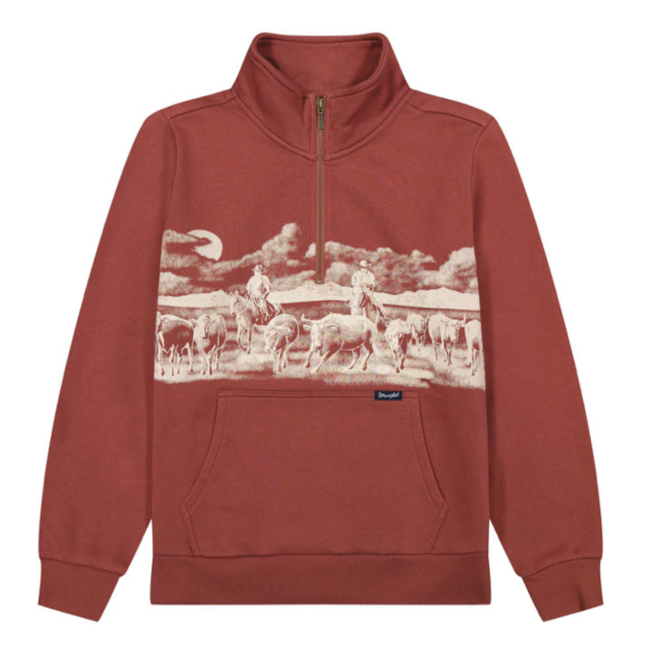 WRANGLER RETRO WOMENS AMERICANA 1/4 ZIP SWEATSHIRT