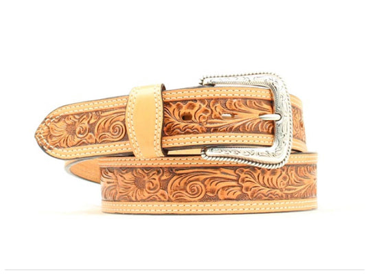 NOCONA MENS HAND TOOLED WESTERN BELT