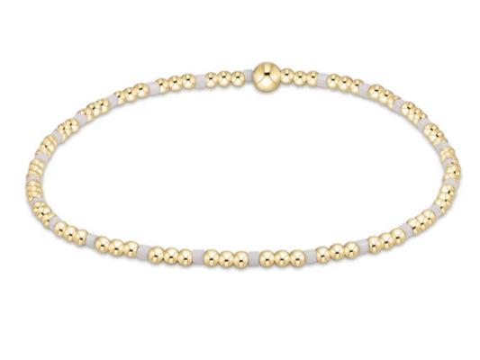 E NEWTON HOPE SINCERITY PATTERN 2MM BEAD BRACELET WHITE