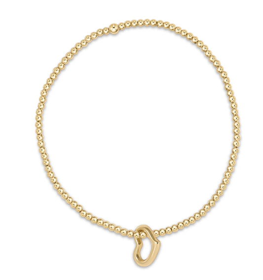 E NEWTON EXTENDS CLASSIC GOLD 2.5 MM BEAD BRACELET LOVE CHARM