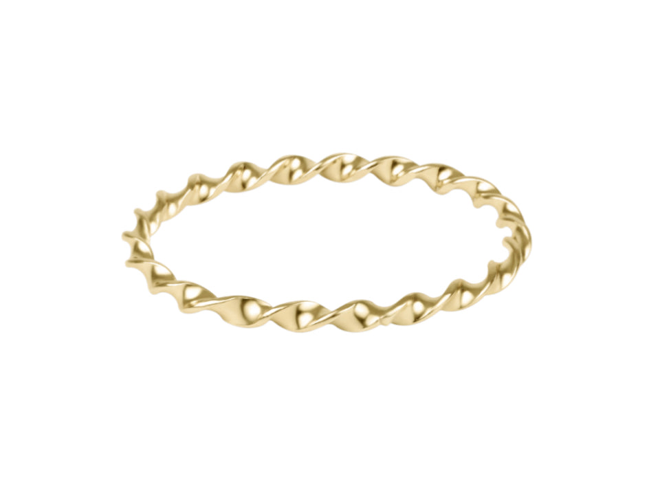 E NEWTON CLASSIC GOLD TWISTED THIN BAND RING
