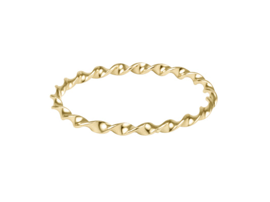 E NEWTON CLASSIC GOLD TWISTED THIN BAND RING