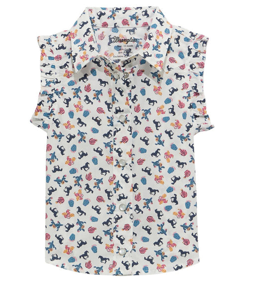WRANGLER BABY GIRL SLEEVELESS WESTERN SNAP SHIRT