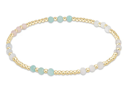 E NEWTON GEMSTONE GOLD JOY PATTERN 3MM BEAD BRACELET HOT MESS