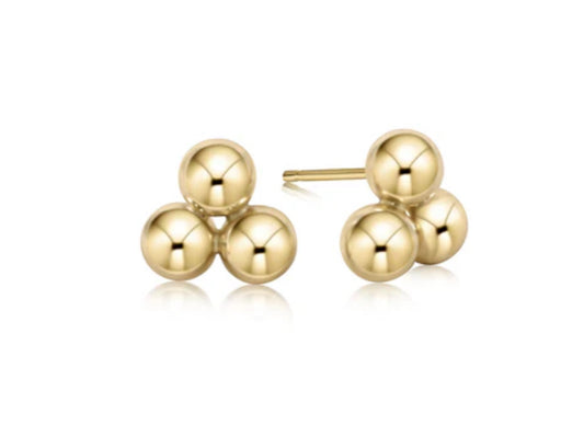 E NEWTON CLASSIC CLUSTER STUD 6MM GOLD EARRINGS