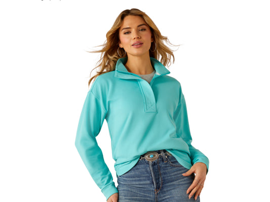ARIAT WOMENS BREEZE LOGO 1/2 ZIP SWEATSHIRT