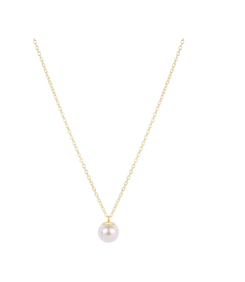 E NEWTON 16” NECKLACE GOLD-CLASSIC PEARL 10MM CHARM