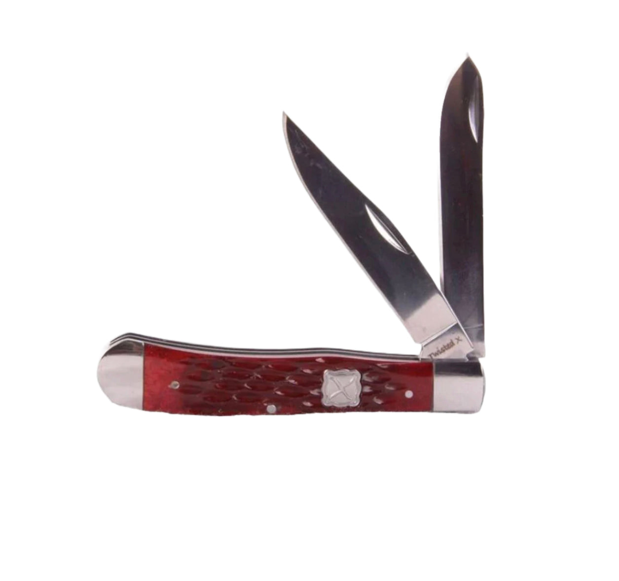 TWISTED X ROOTBEER HANDLE TWO BLADE FOLDING KNIFE