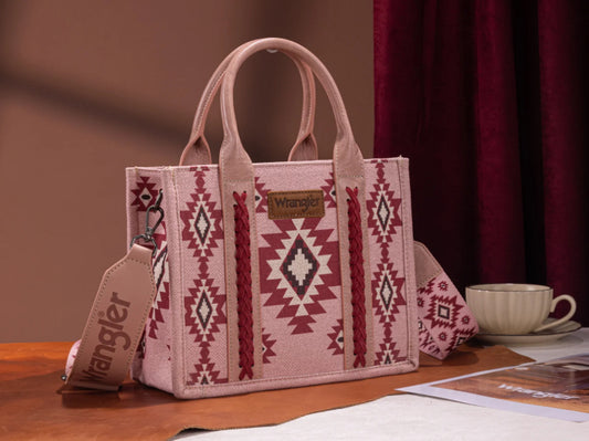 WRANGLER AZTEC PATTERN DUAL SIDED PRINT TOTE/CROSSBODY
