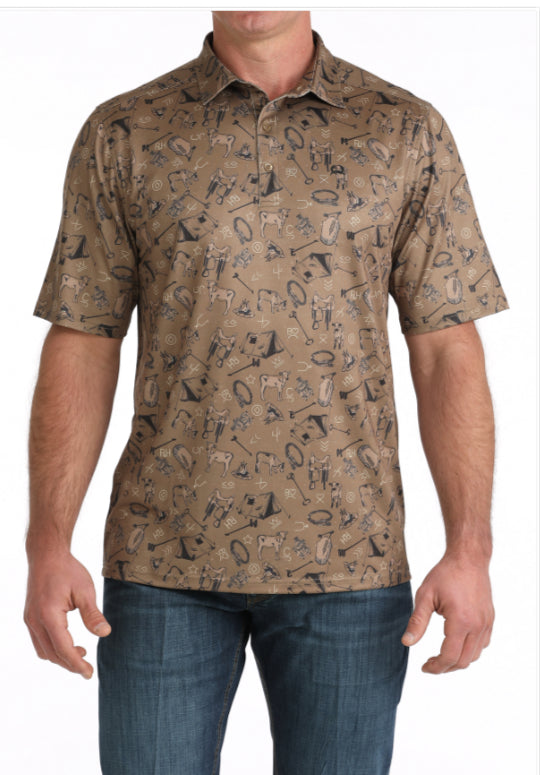 CINCH MENS SHORT SLEEVE ARENAFLEX POLO SHIRT