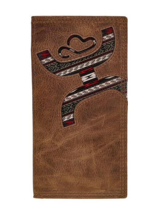 HOOEY ORIGINAL LASER CUT HANDS-UP HOOEY LOGO RODEO WALLET WITH NOMAD PRINT INLAY