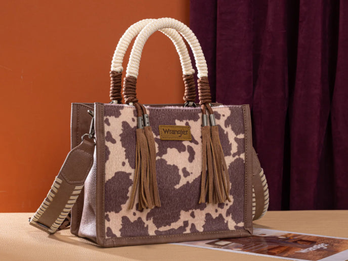 WRANGLER COW PRINT TOTE/CROSSBODY