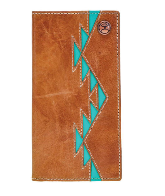 HOOEY TONKAWA TURQUOISE AZTEC INLAY RODEO WALLET