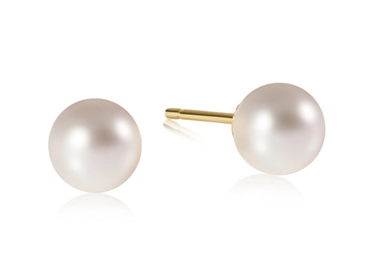 E NEWTON CLASSIC 10MM BALL STUD PEARL EARRINGS