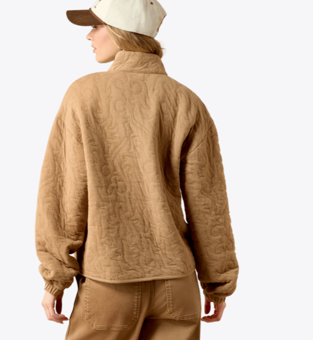 ARIAT WOMENS BOOT STITCH 1/2 ZIP PULLOVER