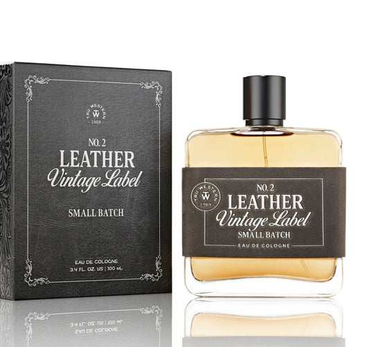 NO 2 LEATHER VINTAGE LABEL SMALL BATCH COLOGNE FOR MEN BY TRU WESTERN