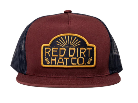 RED DIRT HAT CO HOTELS LIGHTS-MAROON/NAVY 5 PANEL HAT