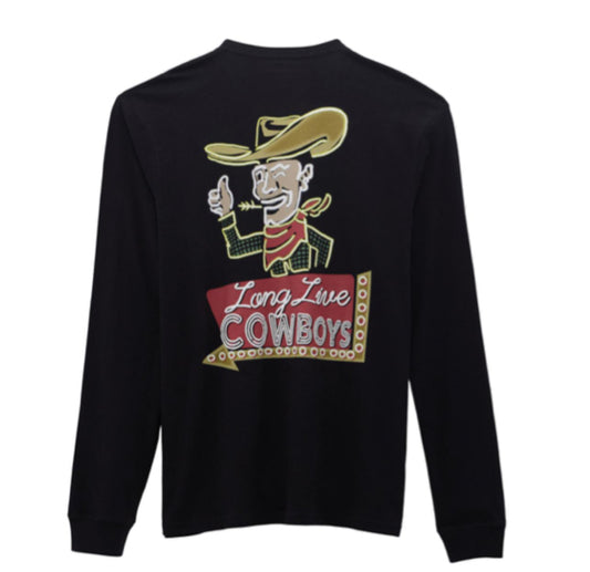 WRANGLER MENS LONG LIVE COWBOYS REGUAR FIT LONG SLEEVE VEGAS TEE