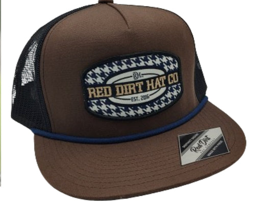 RED DIRT HAT CO HOUND-BROWN/BLACK 5 PANEL HAT