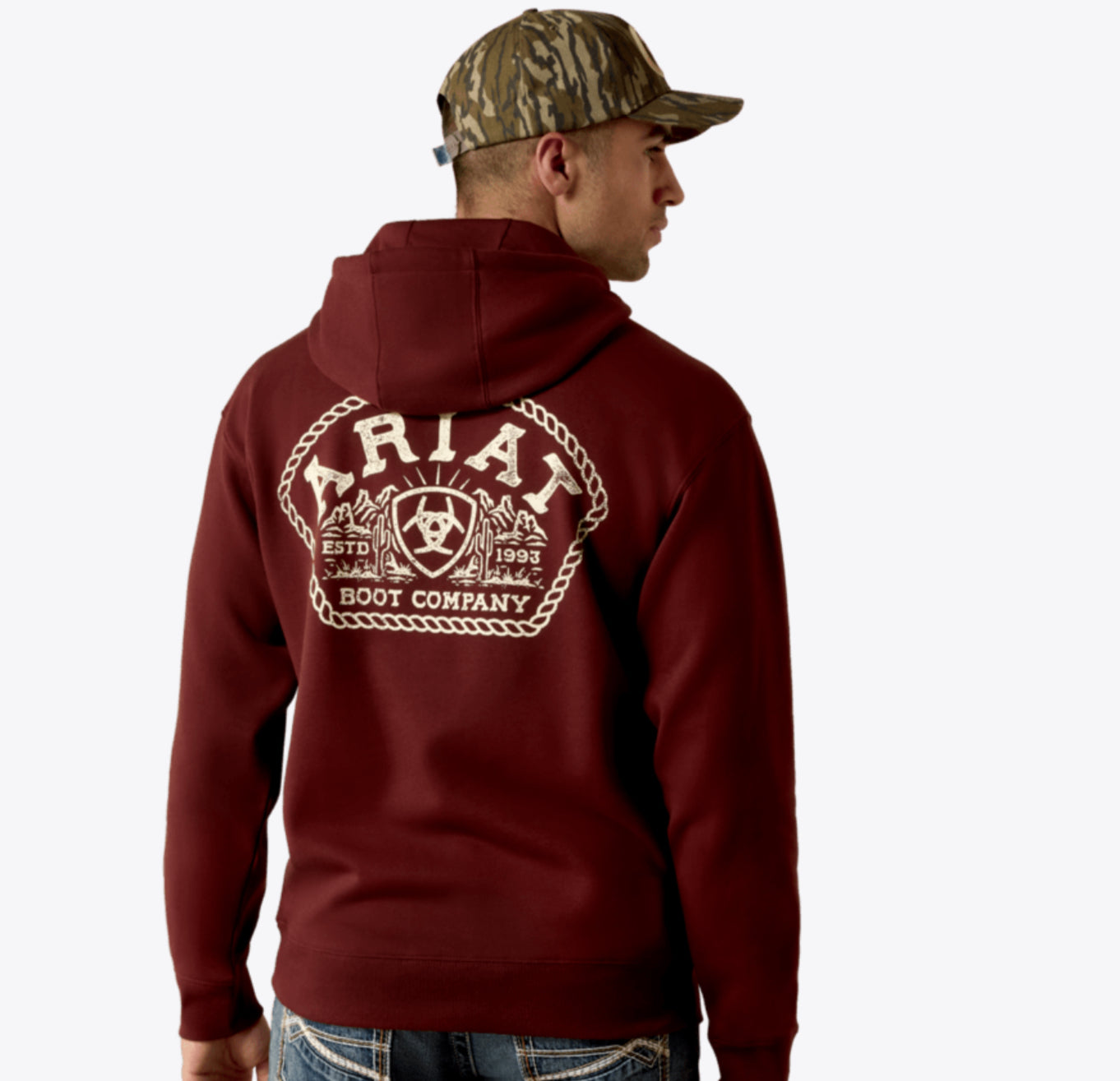 ARIAT MENS ROPED OUT DESERT BADGE HOODIE