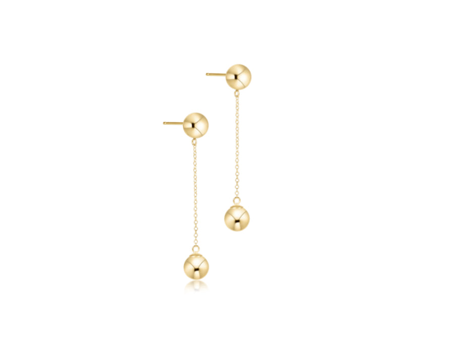 E NEWTON SIMPLICITY CHAIN GOLD DROP 6MM EARRINGS