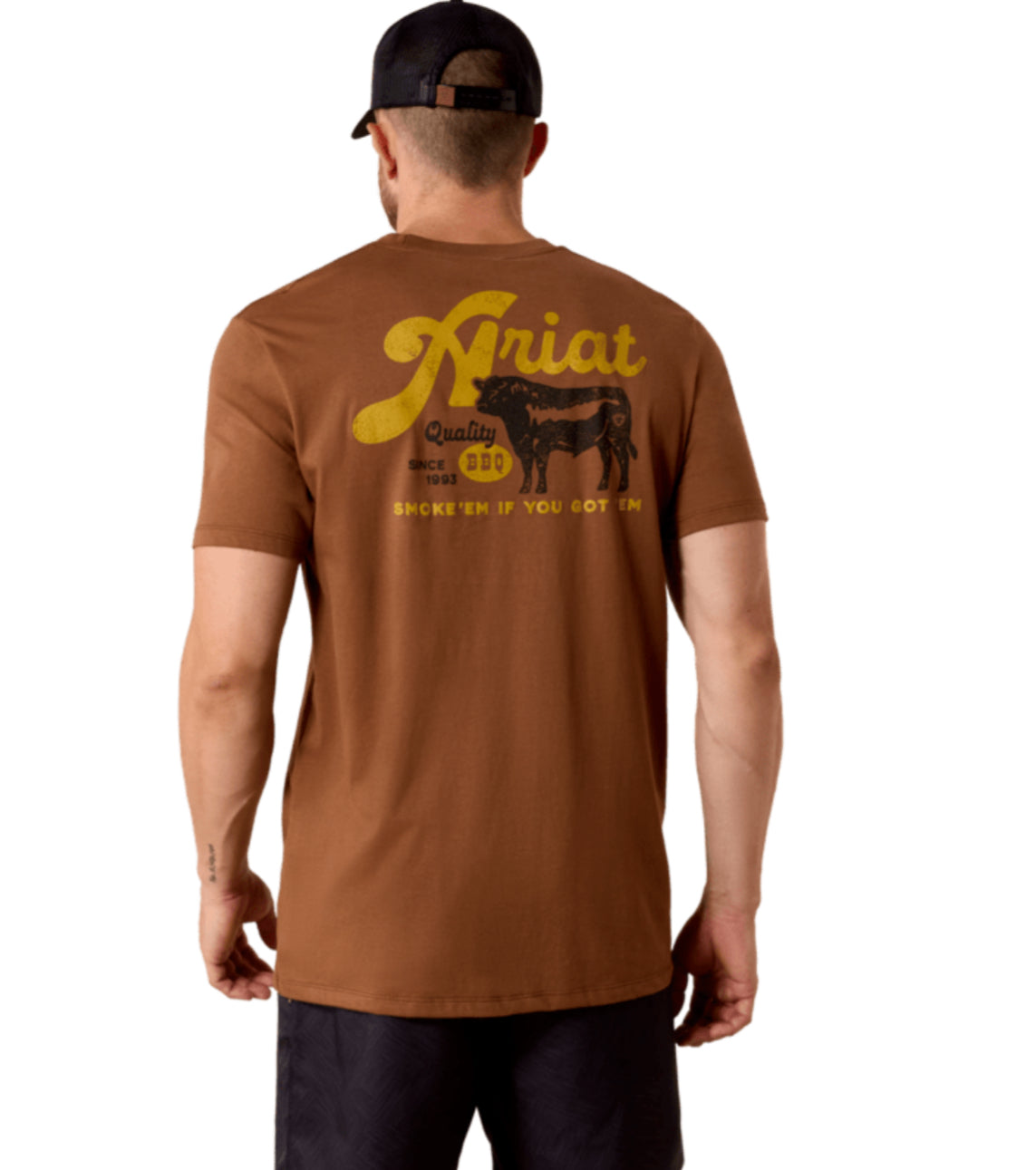 ARIAT MENS BBQ SMOKE SHORT SLEEVE TSHIRT