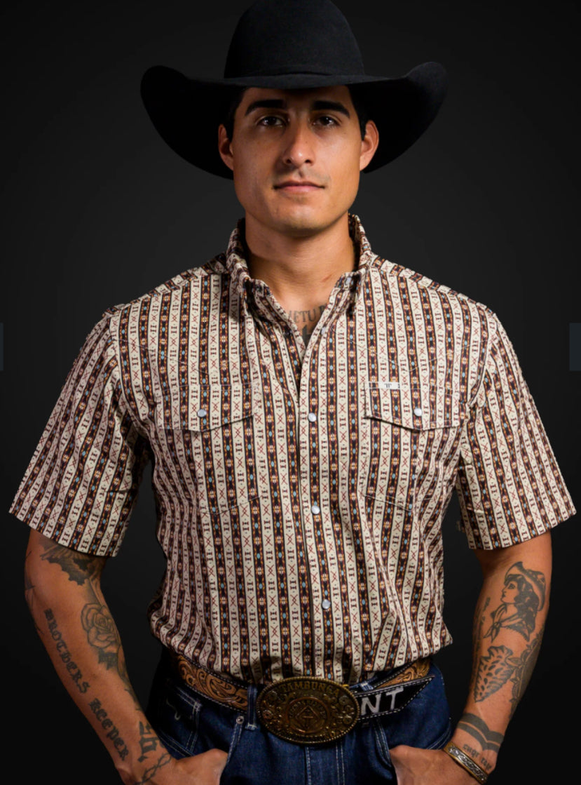 FERRELL BRAND MENS “THE SENIOR” SHORT SLEEVE SNAP SHIRT