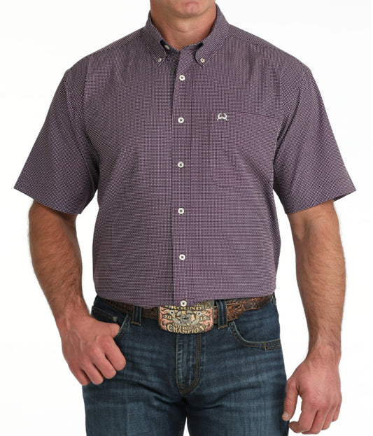 CINCH MENS SHORT SLEEVE ARENAFLEX PRINT BUTTON UP SHIRT