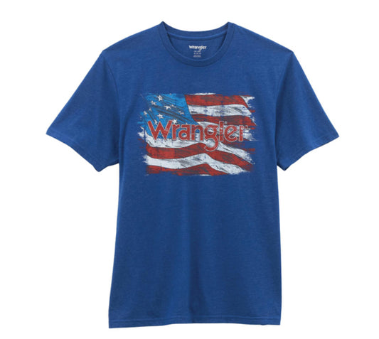 WRANGLER MENS DISTRESSED USA FLAG TEE