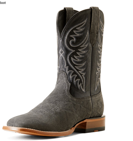 ARIAT MENS WILEY BLACK ELEPHANT ROUGHOUT BOOT