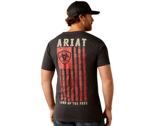ARIAT MENS BARBED FLAG TSHIRT