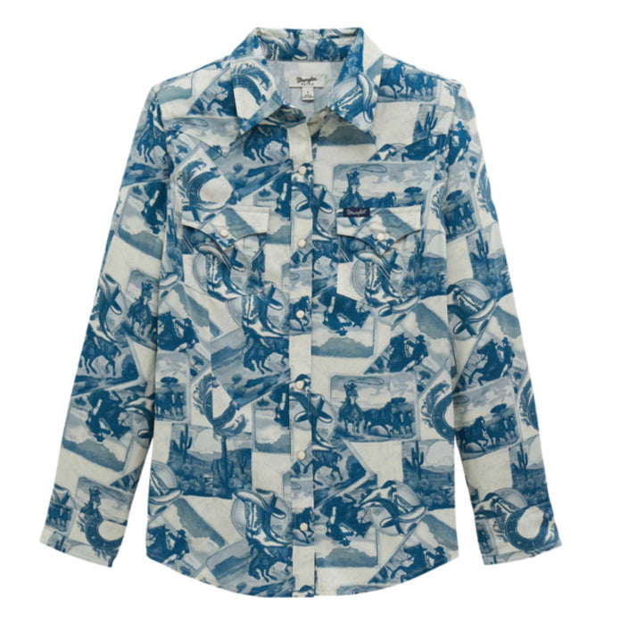 WRANGLER WOMENS RETRO AMERICANA WESTERN SNAP SHIRT