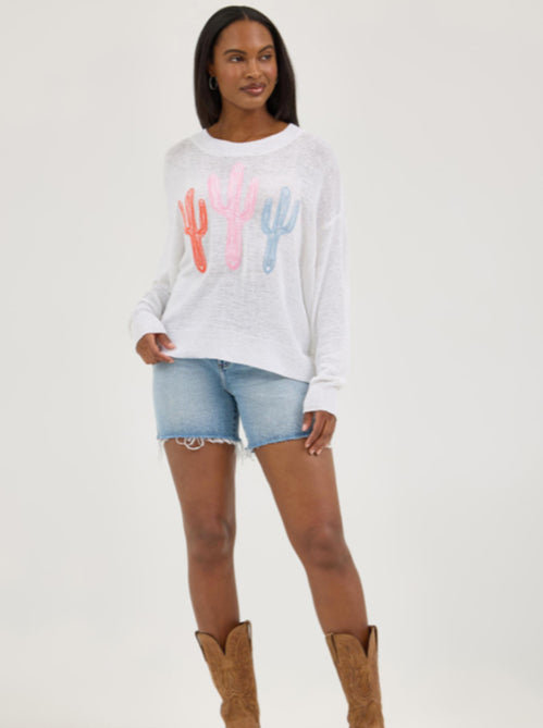 WRANGLER WOMENS CACTUS LONG SLEEVE SWEATER