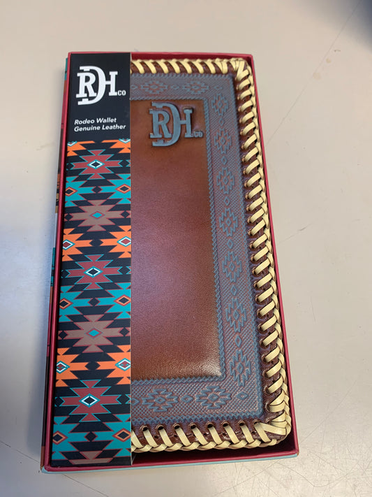 RED DIRT HAT CO RODEO WALLET TURQUOISE WASHED EDGE PATTERN