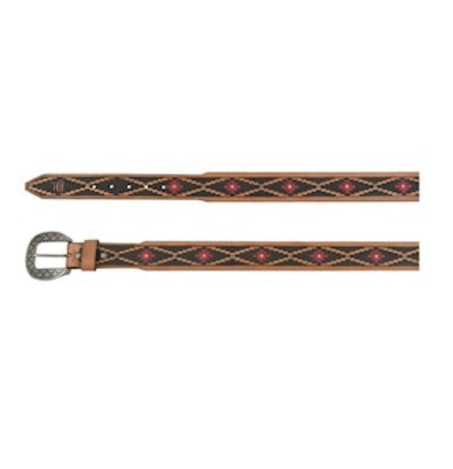RED DIRT HAT CO MENS TAPERED BELT TOOLED SOUTHWEST PATTERN