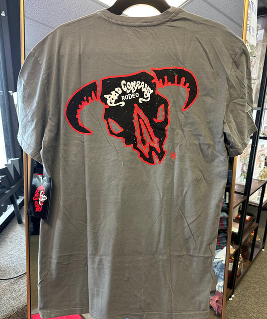 HOOEY BAD COMPANY MENS STEEL GREY CREW NECK REACTIVE DYE SHORT SLEEVE TSHIRT