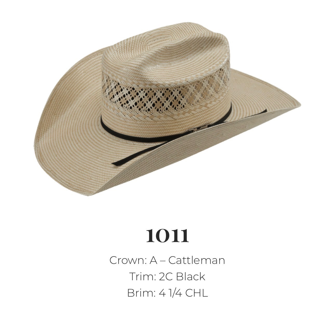 AMERICAN HAT COMPANY 1011 RANCHER STYLE STRAW HAT
